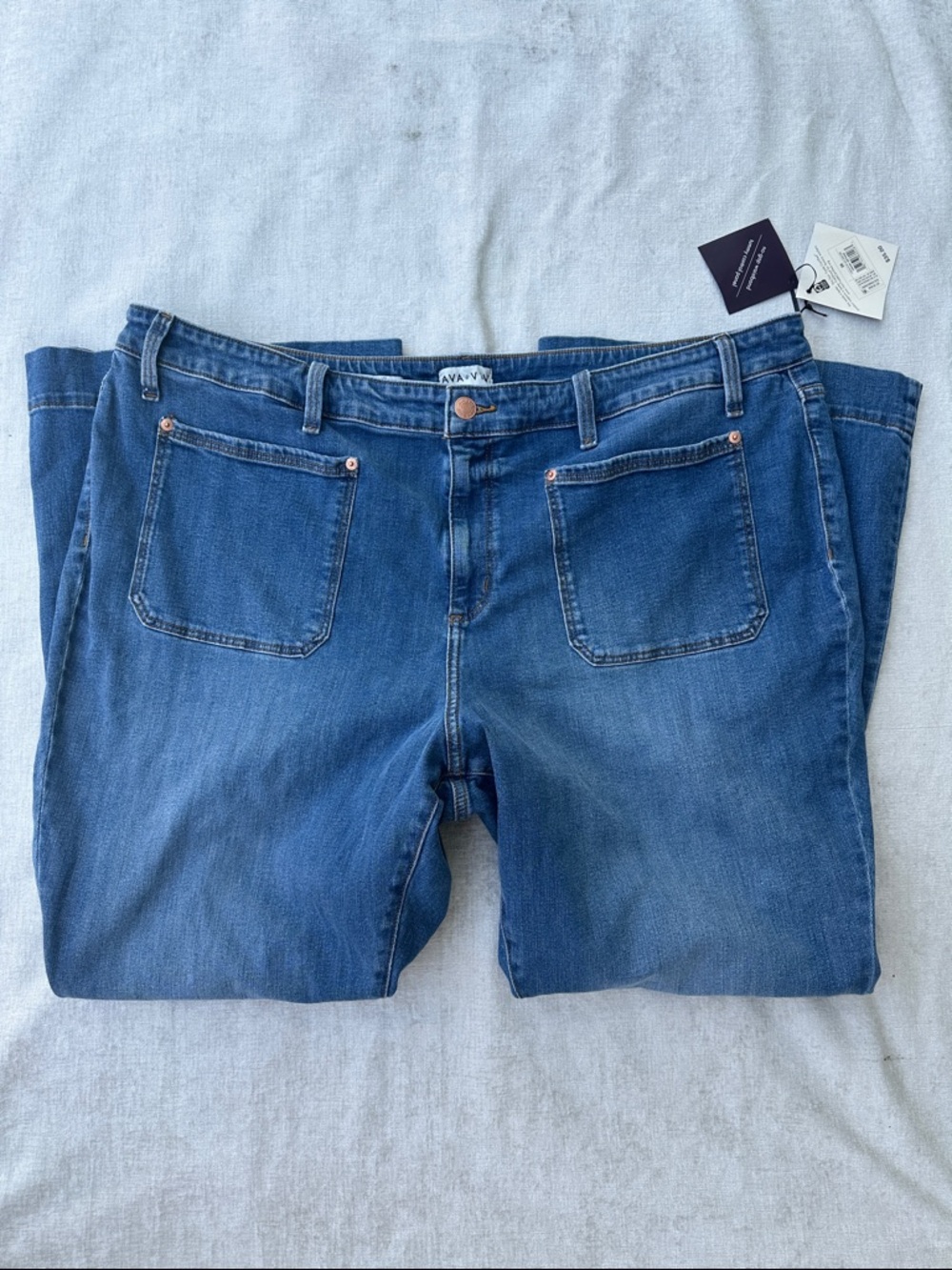 Ava & Viv High Rise Flare Jeans Medium Wash Size 26 NWT - Picture 6 of 9